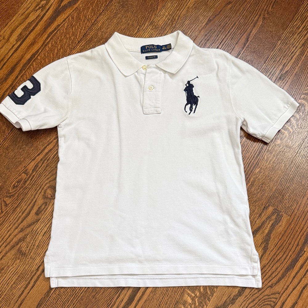 Polo by Ralph Lauren Kids' Classic White and Navy Polos - Picture 4 of 7